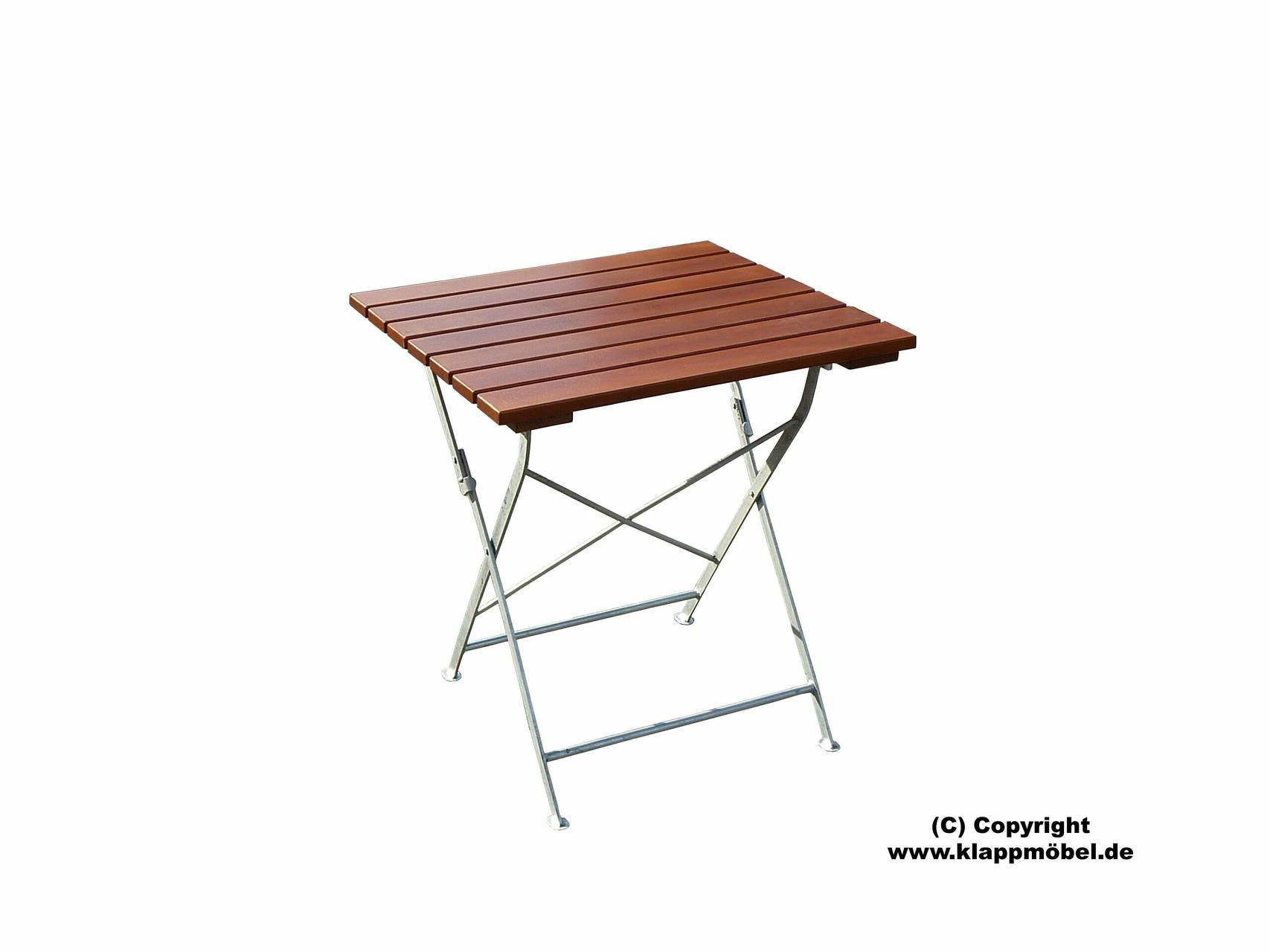 Flachstahlgartentisch verzinkt 70x70 cm teak-farbig Flachstahlgartentisch verzinkt 70x70 cm teak-farbig