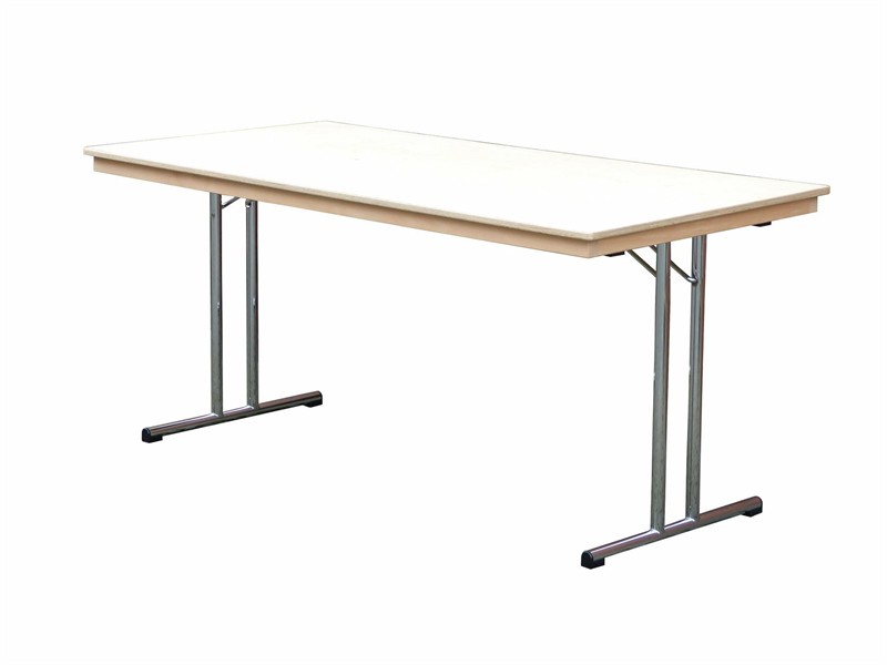 Bankettklapptisch, 170 x 80 x 74 cm, Doppel-T Form chrom