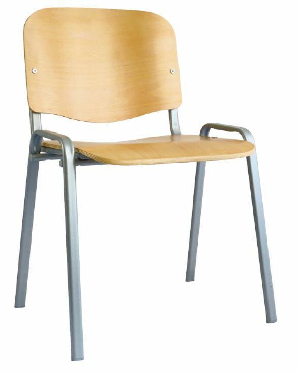 Stapelstuhl Standard mit Sitz und Rücken in Sperrholz
