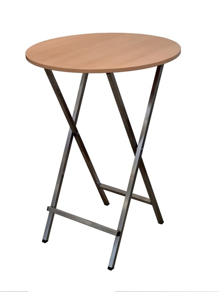 Stehtisch Galaxy, klappbar, V2A, Buche Dekor ø 80 cm