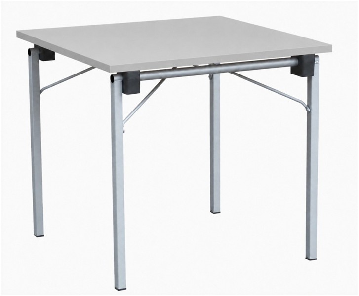 Klapptisch 80 × 80 cm – Lichtgrau, Gestell silbergrau