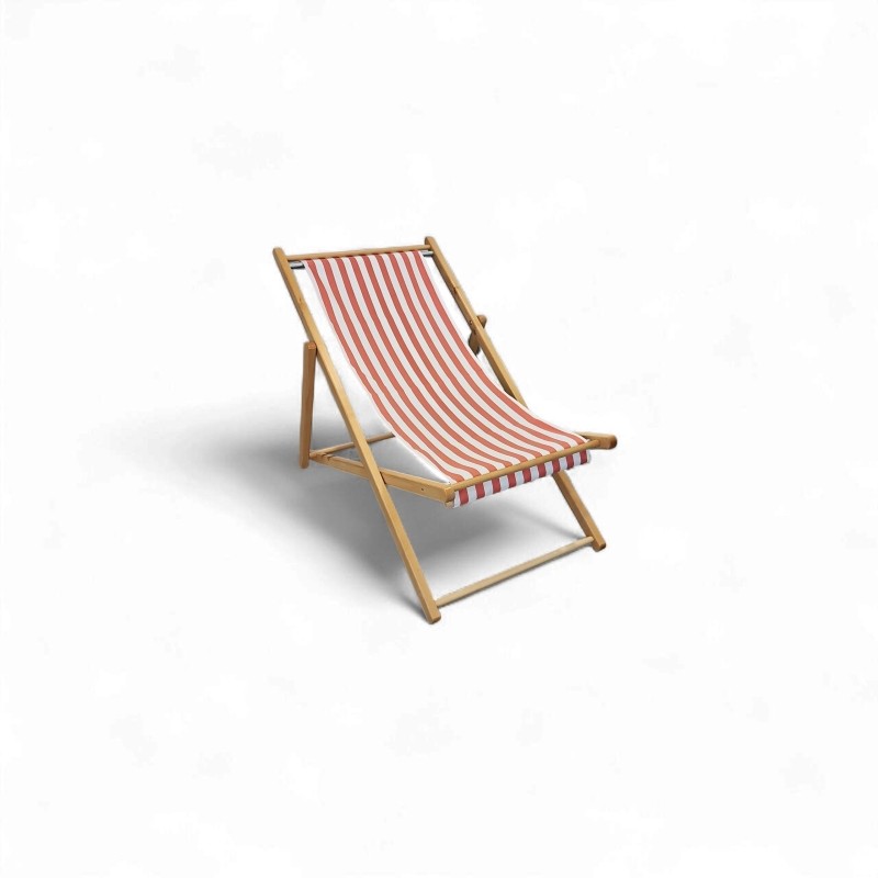 Liegestuhl ohne Armlehnen rot/weiß