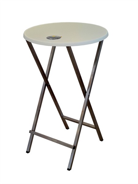 Stehtisch Edelstahl, klappbar, Sevelitpl. ø 70 cm/Weiß