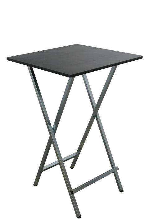 Stehtisch Sky,  silber lack., Multiplexpl. 70x70 cm schwarz Stehtisch Sky,  silber lack., Multiplexpl. 70x70 cm schwarz