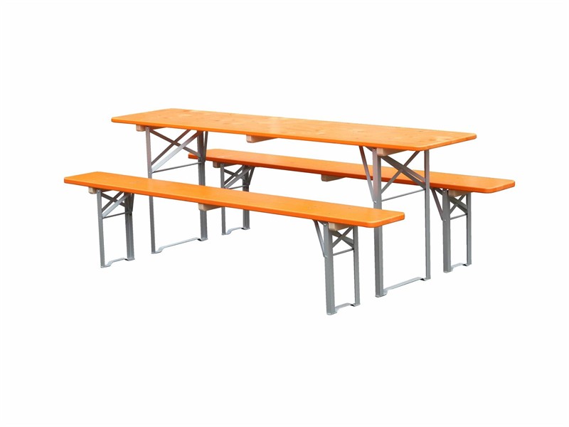 Garnitur Ideal orange 220x80 cm, Gestell silber