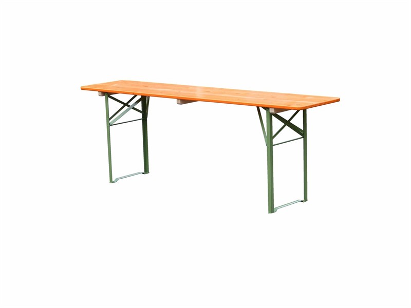 Klapptisch Ideal orange Tisch 220 x 70 cm, Gestell grün