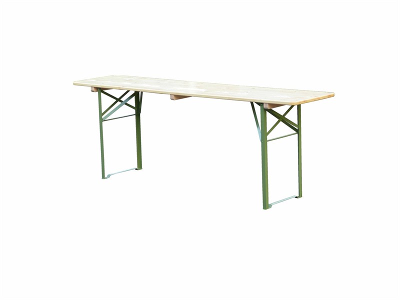 Klapptisch Ideal naturlack. Tisch 220 x 80 cm, Gestell grün