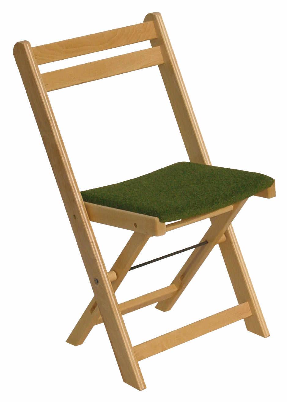 Holzklappstuhl, Sitz gepolstert, grün