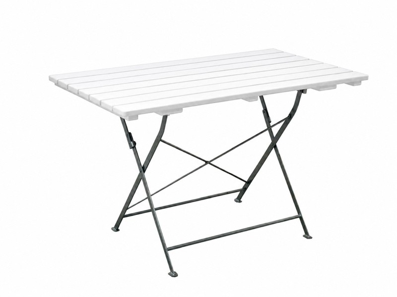 Biergartentisch klappbar 120 × 70 cm, weiß lasiert