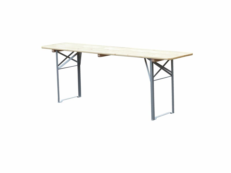Klapptisch Ideal naturlackiert 220x80 cm, Gestell silber