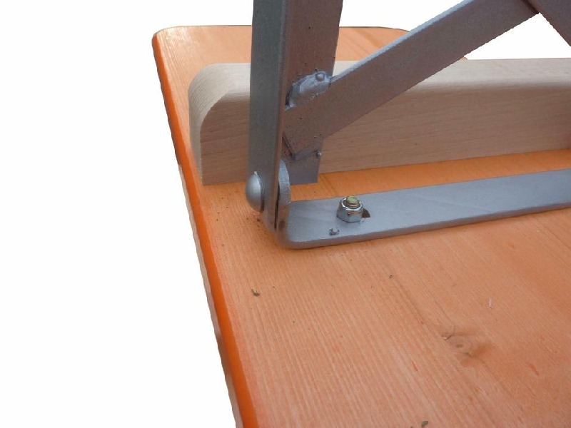 Garnitur Ideal orange Tisch 220x50 cm, Gestell silber