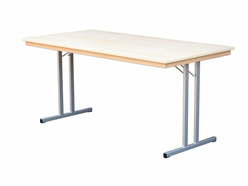 Klapptisch Dekor Ahorn, Silber-grau Doppel T, 170x60x74 cm
