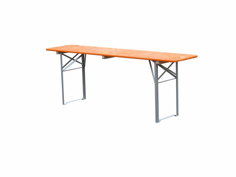 Klapptisch Ideal orange 220x80 cm, Gestell silber