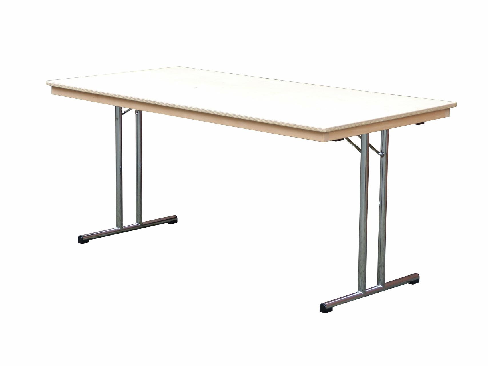 Bankettklapptisch, 170 x 70 x 74 cm, Doppel-T Form chrom