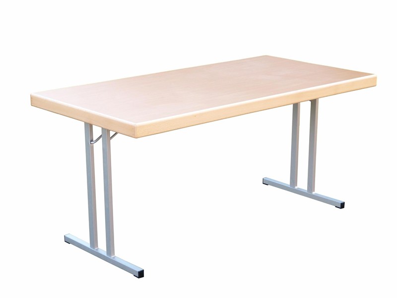 Konferenzklapptisch, 180 x 60 x 74 cm, Silber-grau Doppel T