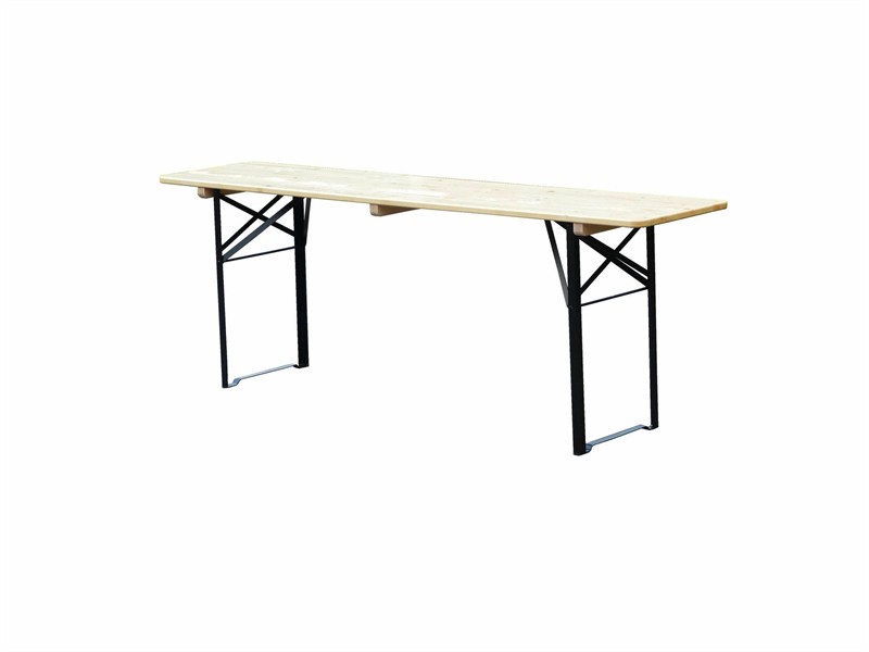 Klapptisch Ideal naturlackiert 220x70 cm, Gestell schw.