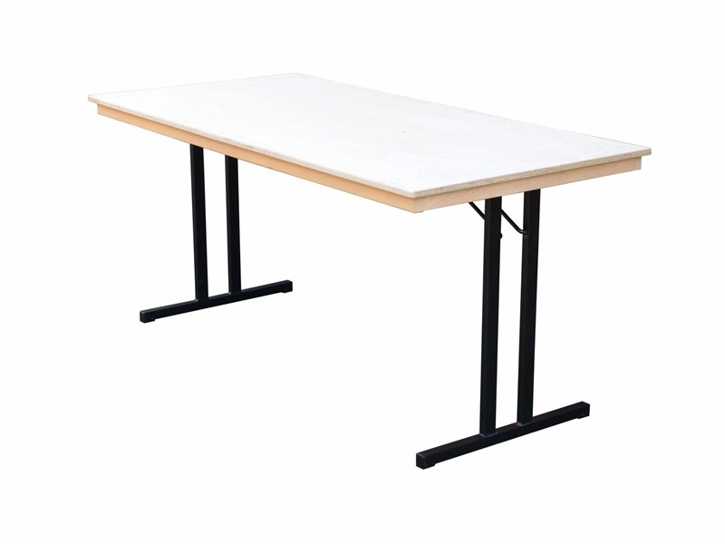 Bankettklapptisch, 120 x 50 x 74 cm, Doppel-T Form schwarz