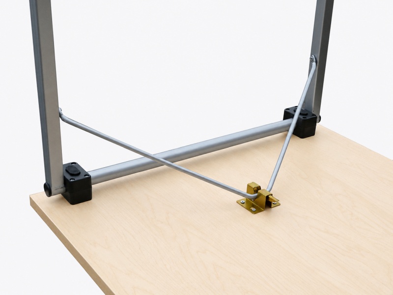 Klapptisch 140 × 60 cm – Ahorn, Gestell silbergrau