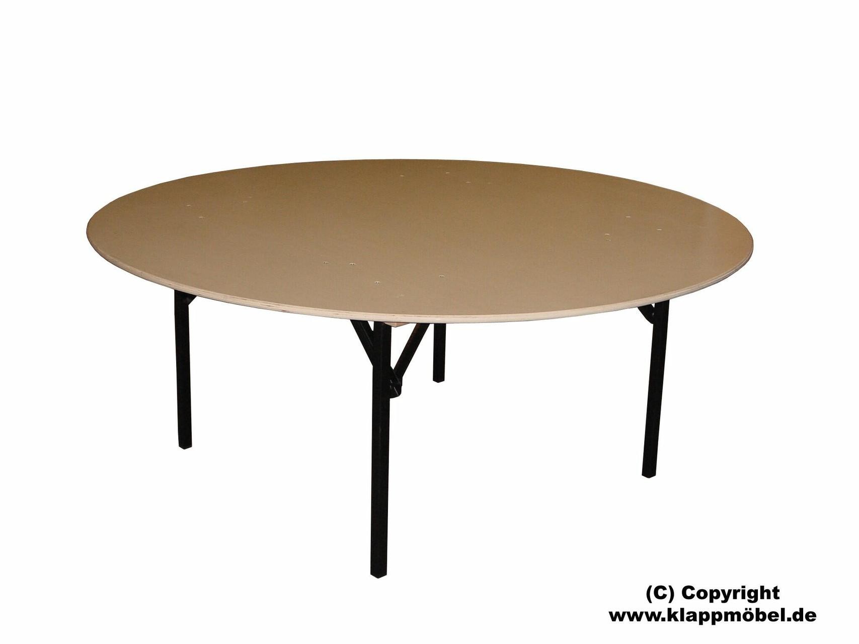 Klapptisch, ø 160 cm, Pappel, naturlackiert Klapptisch, ø 160 cm, Pappel, naturlackiert
