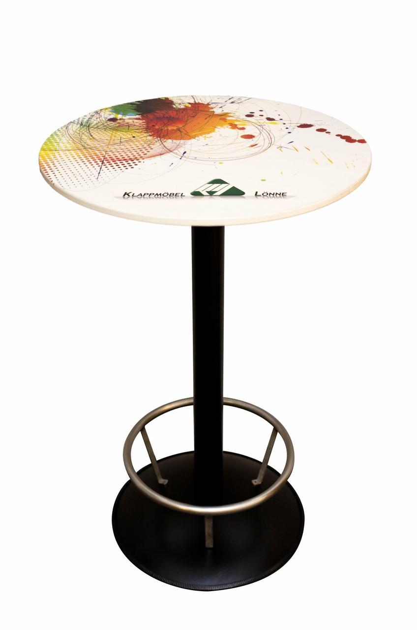Bistrotisch mit Bedruckter Tischplatte Bistrotisch mit Bedruckter Tischplatte