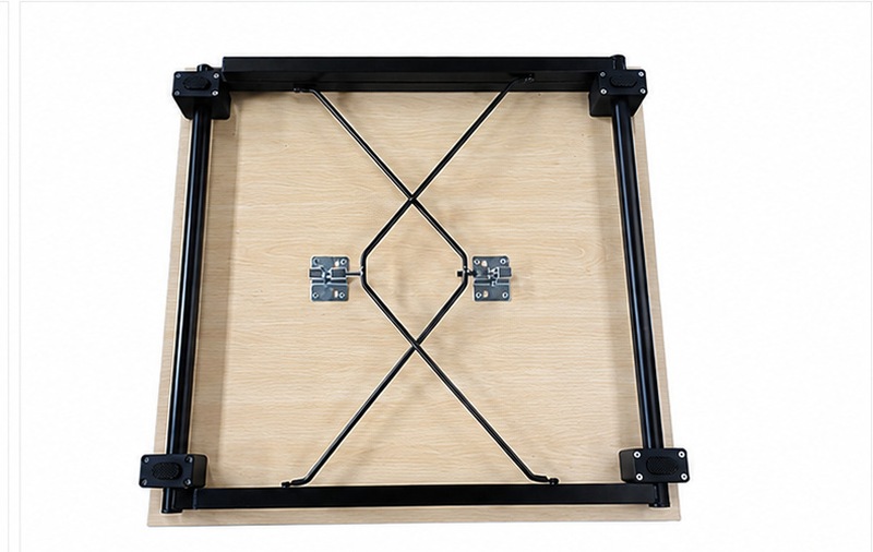 Klapptisch 120 × 60 cm – Ahorn, Gestell schwarz