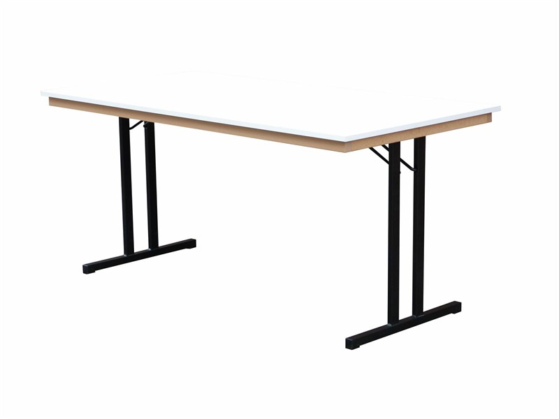 Klapptisch Dekor grau, Doppel T schwarz, 120x50x74 cm