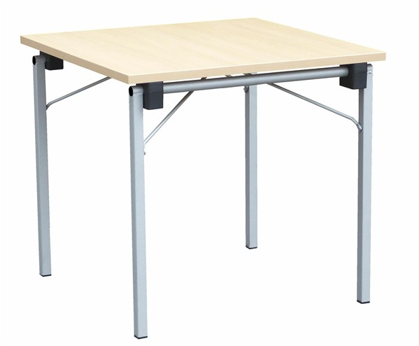 Klapptisch 80 × 80 cm – Buche, Gestell silbergrau