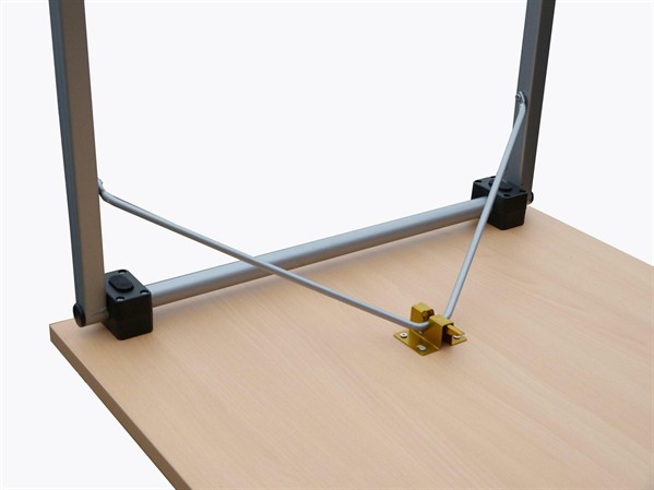 Klapptisch 80 × 80 cm – Buche, Gestell silbergrau