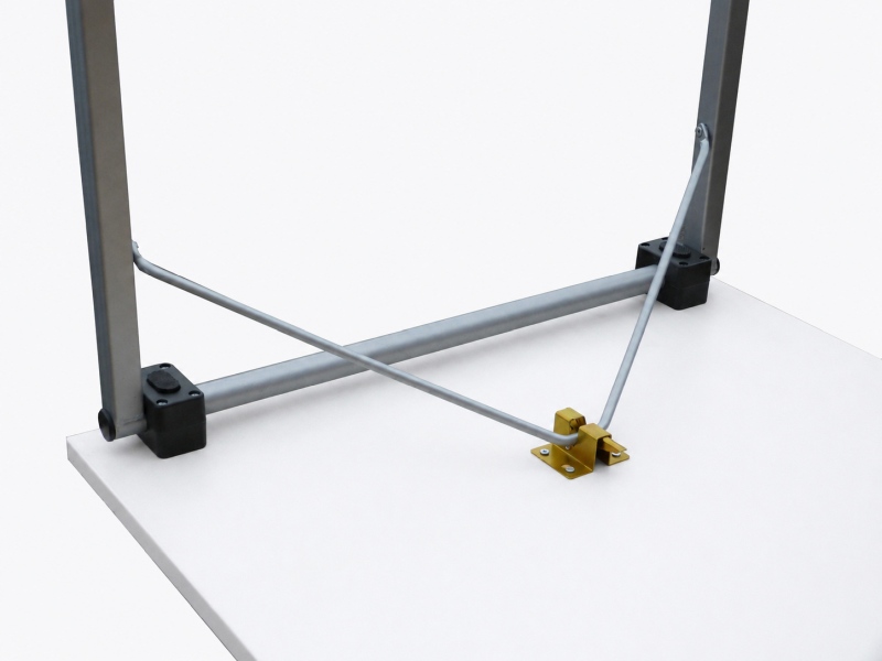 Klapptisch 80 × 80 cm – Weiß, Gestell silbergrau