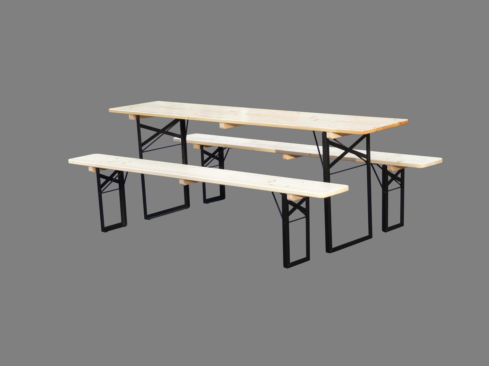 Bierzeltgarnitur Standard 220 × 50 Natur