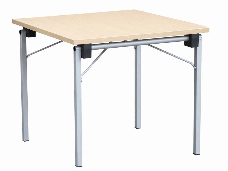 Klapptisch 140 × 60 cm – Ahorn, Gestell silbergrau