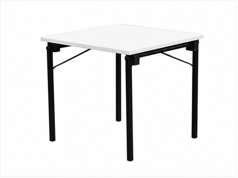 Klapptisch 80 × 60 cm – Weiß, Gestell schwarz