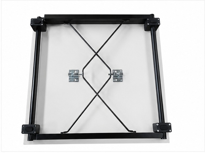 Klapptisch 80 × 60 cm – Weiß, Gestell schwarz