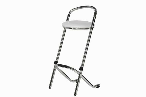 Barhocker Stapelbar verchromt, mit Kunstleder Barhocker Stapelbar verchromt, mit Kunstleder